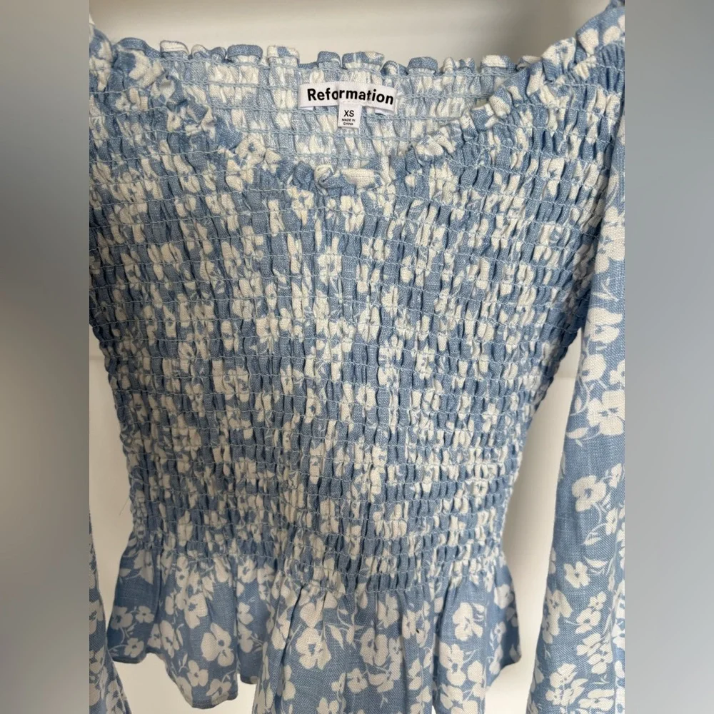 Reformation Cambria Linen Top in Sofie